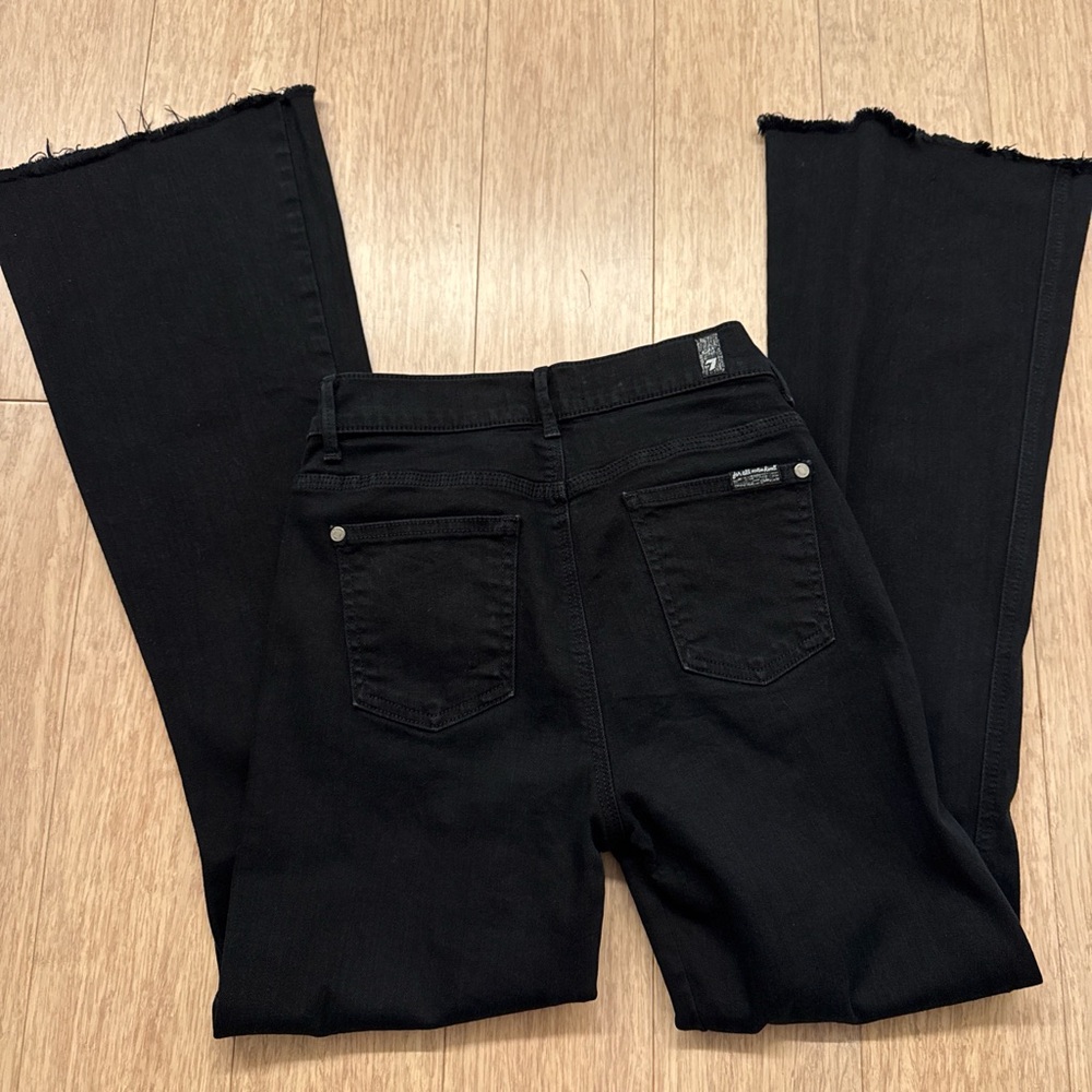 7 For All Mankind Black Flare Jeans